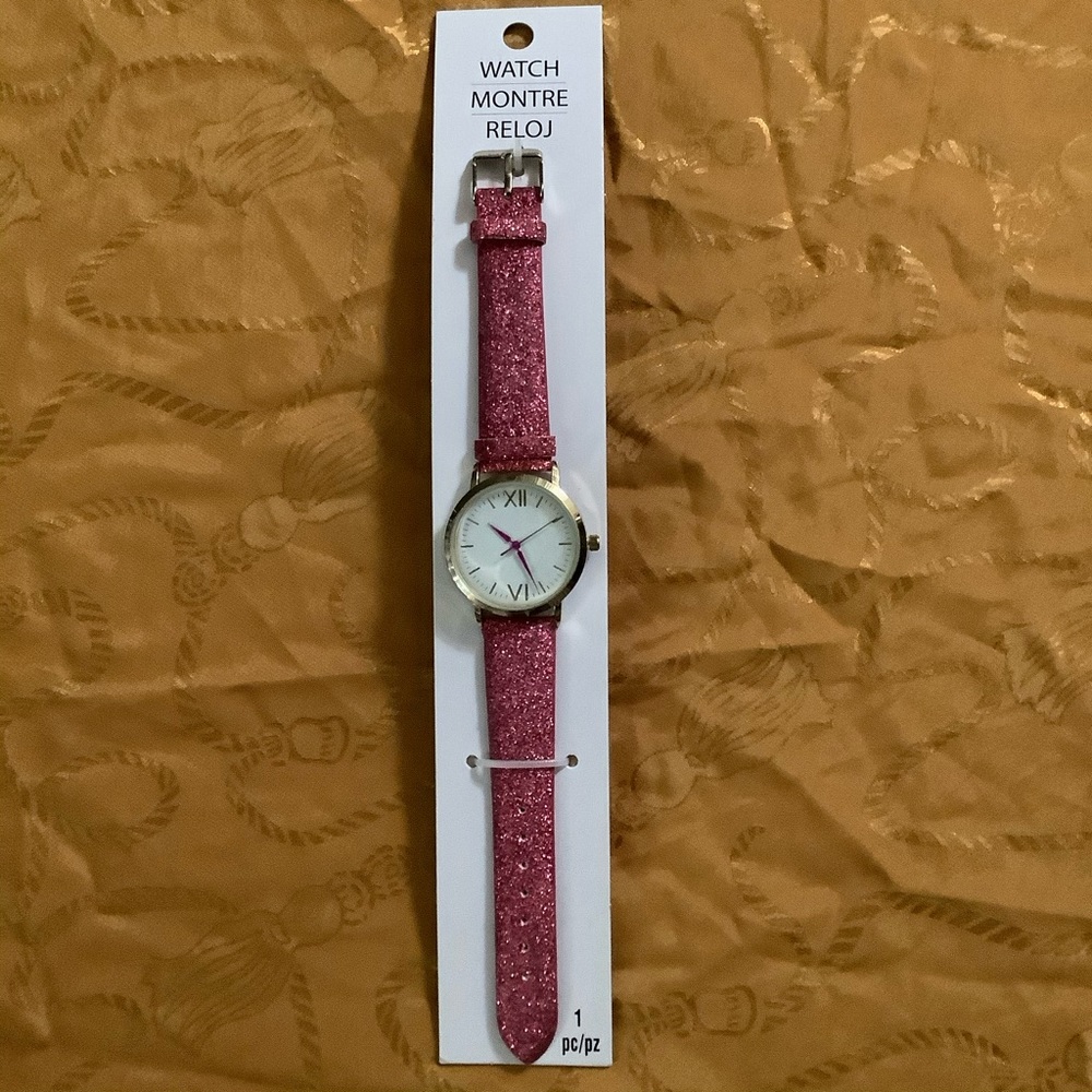 Sparkling Glittering Valentines Day Pink Watch